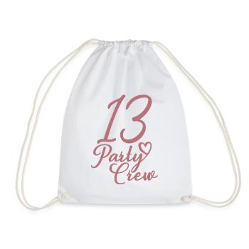 13 Party Crew 13th Birthday Party 13 Years Old - Drawstring Bag - white - Front