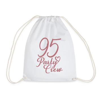 95 Party Crew 95th Birthday Party 95 Years Old - Drawstring Bag - white - Front