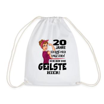 Geburtstag 20 Jahre Die Beste Geilste Chefin Queen - Turnbeutel - Weiß - Vorne