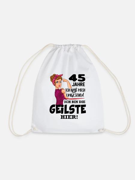 Geburtstag 45 Jahre Die Beste Geilste Chefin Queen - Turnbeutel - Weiß
