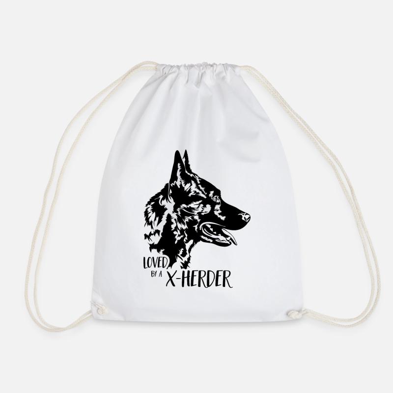 Loved by a X Herder Hunde Hundespruch Wilsigns - Turnbeutel - Weiß