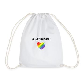 No limits for love lgbtq + pride csd fun - Drawstring Bag - white - Front