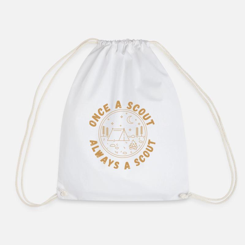 Once a scout always a scout - Scouting T-Shirt - Drawstring Bag - white