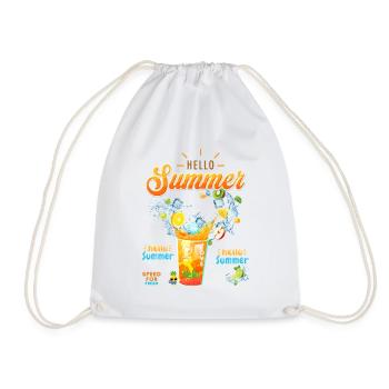 Hello Summer - Drawstring Bag - white - Front