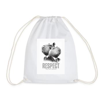 Respect the capybaras - Drawstring Bag - white - Front