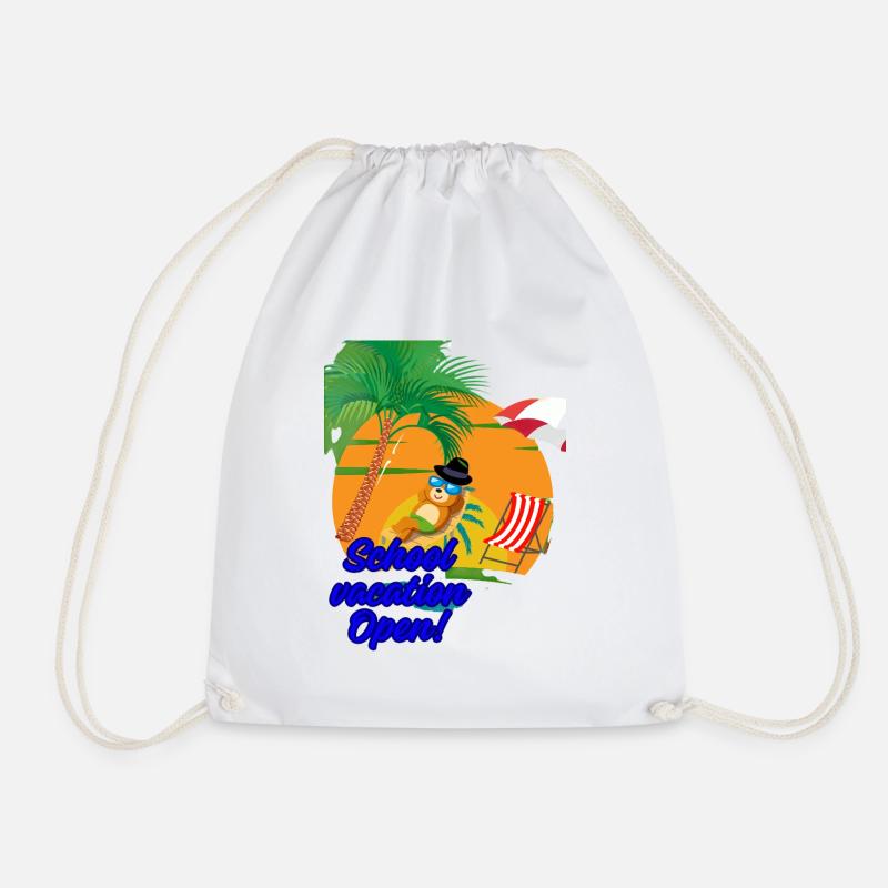 School vacation - Drawstring Bag - white