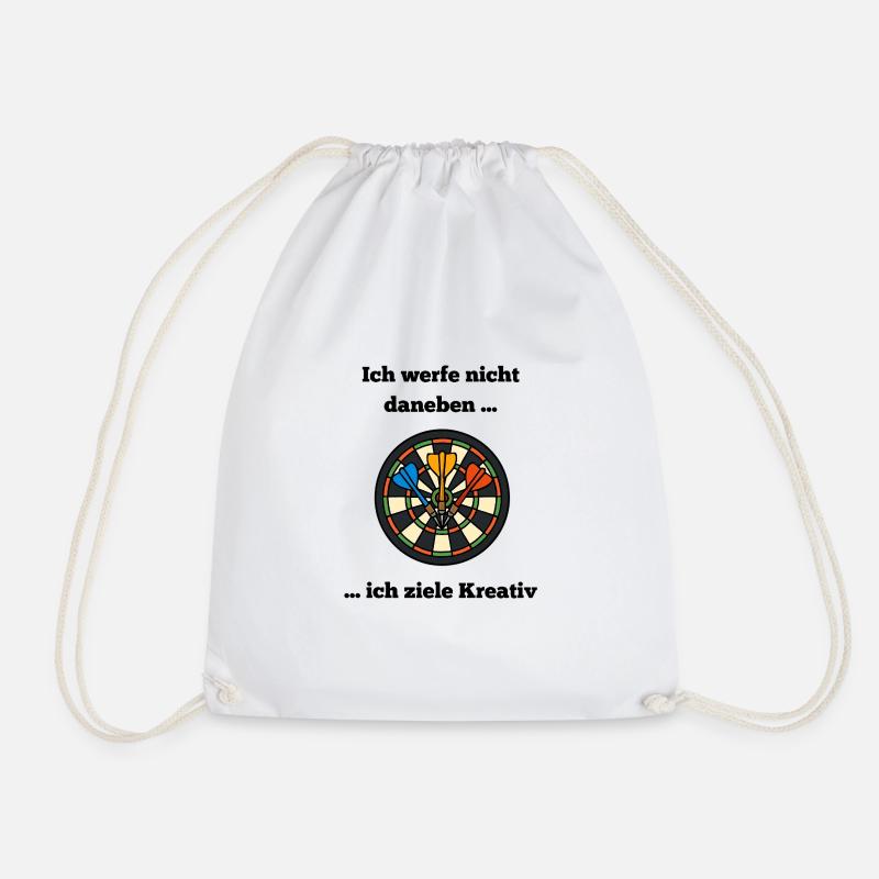 Dartboard Farbkreis mit Darts - Turnbeutel - Weiß