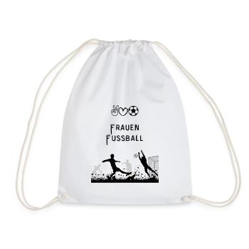 Football silhouette in front of the goal - Drawstring Bag - white - Front
