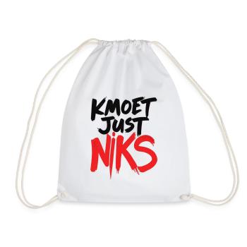 Kmoet Just Niks Lettering Red Black - Drawstring Bag - white - Front