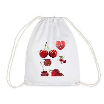 Les cerises et le cœur palpitant - Sac de sport léger - blanc - Devant