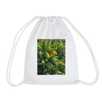 Tulips in the spring garden - Drawstring Bag - white - Front