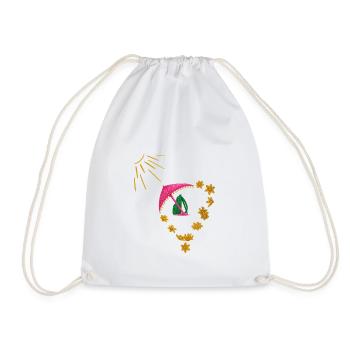 Holidays with heart and sun - Drawstring Bag - white - Front