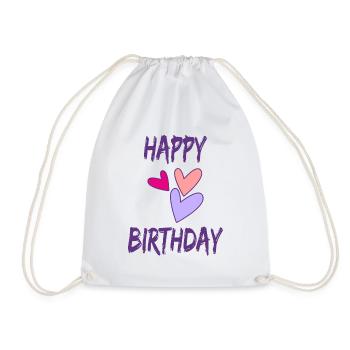ALLES GUTE ZUM GEBURTSTAG. JAHRESTAG. - Turnbeutel - Weiß - Vorne