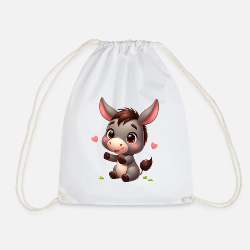 donkey 4 - Drawstring Bag - white