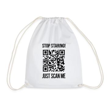 Scanne mich QR Code Wähle jeden Tag Freundlichkeit - Turnbeutel - Weiß - Vorne