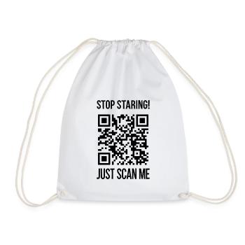 Scanne mich QR Code für Motivation - Turnbeutel - Weiß - Vorne