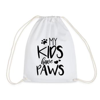 My Kids have Paws - schwarz - Turnbeutel - Weiß - Vorne