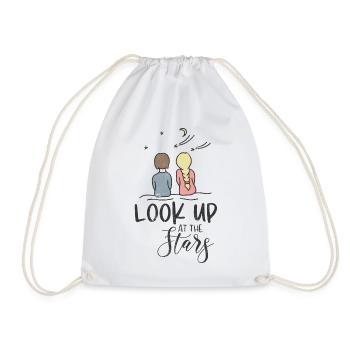STARS STARS UNIVERSE UNIVERSE ROCKET EARTH MOTIF - Drawstring Bag - white - Front