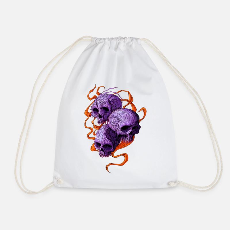 Indigo Skulls - Sac de sport léger - blanc
