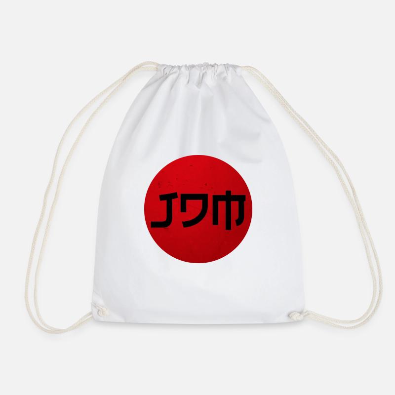 JDM Japan Tokyo Red Sun - Drawstring Bag - white