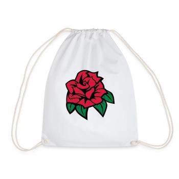 rose - Drawstring Bag - white - Front