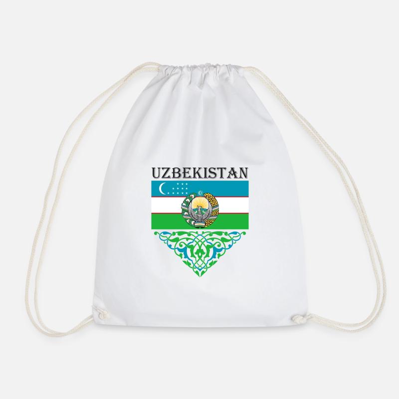 Usbekistan Flagge Heimat Usbek Geschenk - Turnbeutel - Weiß