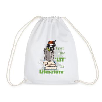 Funny Dictons Littérature Livre Écriture Raton Laveur - Sac de sport léger - blanc - Devant