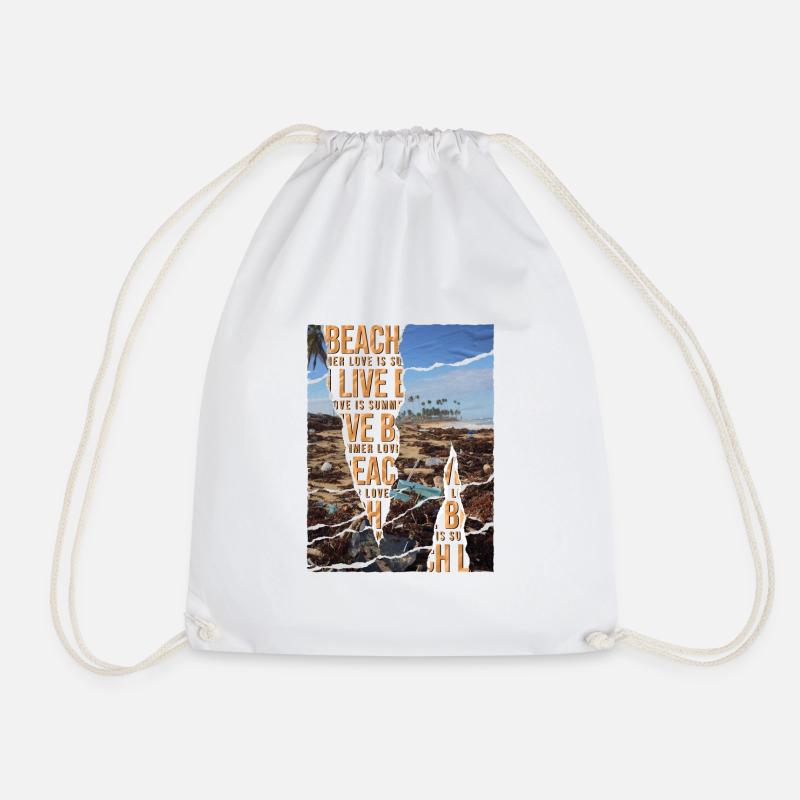 Sarkastisches Sommer Design Müll am Strand - Turnbeutel - Weiß