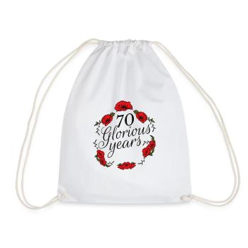 70 Years Birthday 70 Years Birthday with Roses - Drawstring Bag - white - Front
