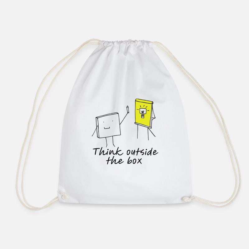 Think outside the box - Drawstring Bag - white