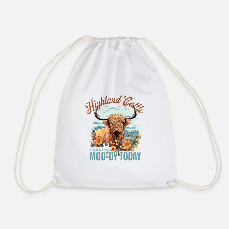 Highland cattle feel hardy today - Drawstring Bag - white