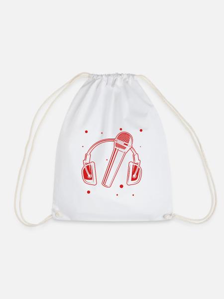 Musik - music - Sound - Kopfhörer - Mircrofon - Turnbeutel - Weiß