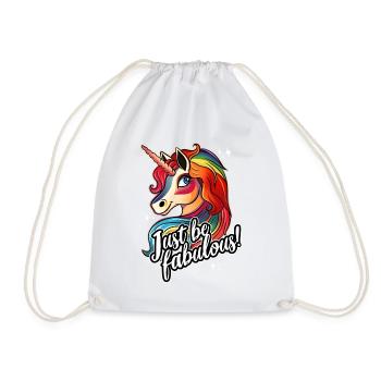 Pride Unicorn - Drawstring Bag - white - Front