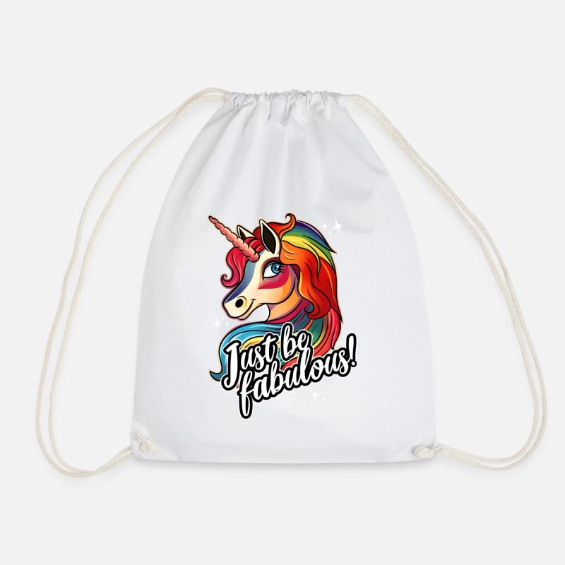 Pride Unicorn - Drawstring Bag - white