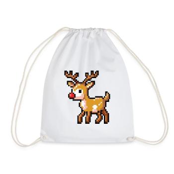 Renne de Noël en Pixel Art - Sac de sport léger - blanc - Devant