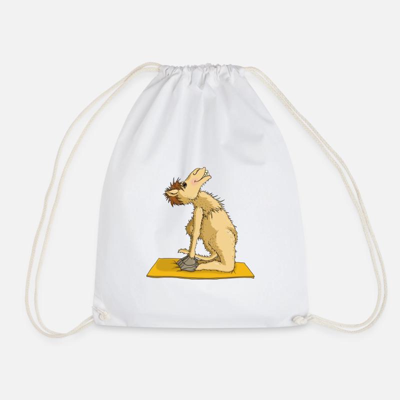 The yoga camel practices the yoga camel Ustrasana - Drawstring Bag - white