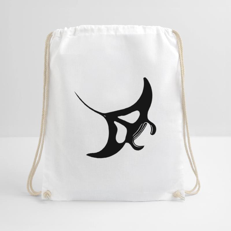 Manta Ray Vector Drawstring Bag