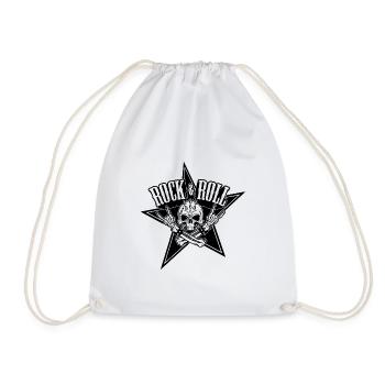 Rock and roll skull - Tête de mort - Sac de sport léger - blanc - Devant