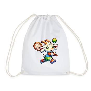Ziege Tennis Spieler Sport Design - Turnbeutel - Weiß - Vorne