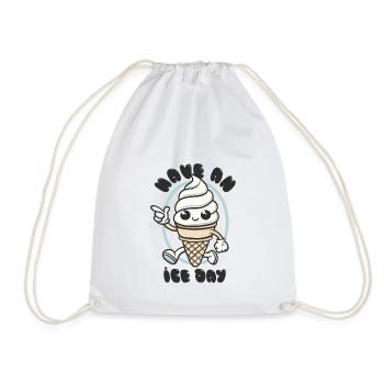 Have an Ice Day - Süßes Eiscreme Maskottchen - Turnbeutel - Weiß - Vorne