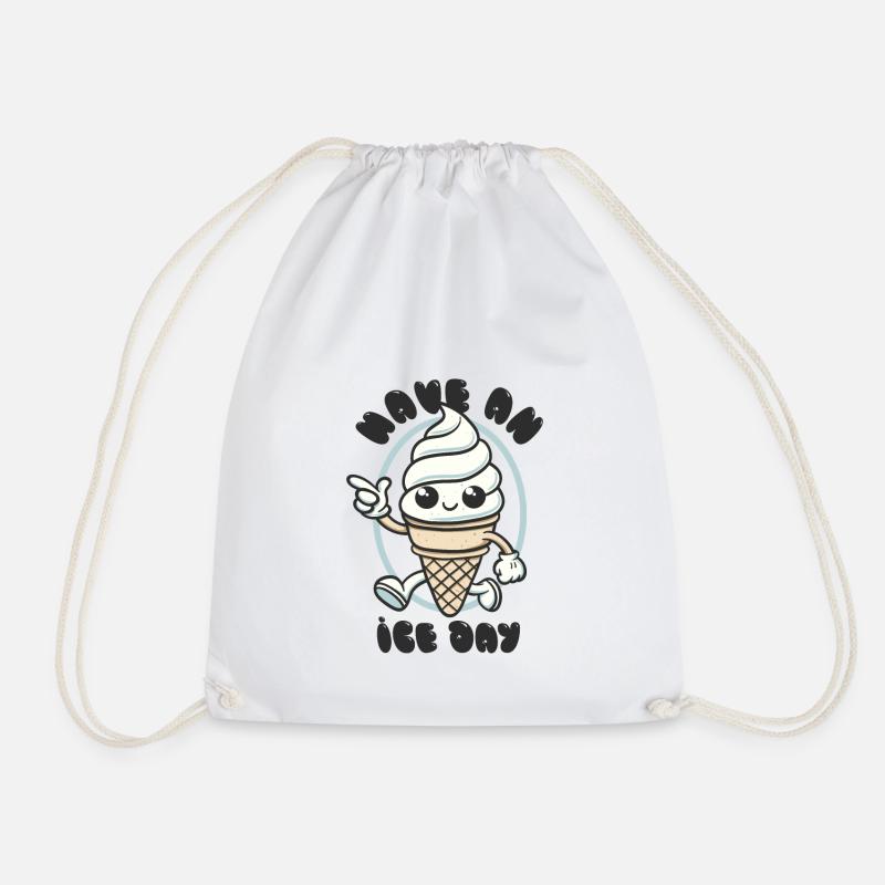 Have an Ice Day - Süßes Eiscreme Maskottchen - Turnbeutel - Weiß
