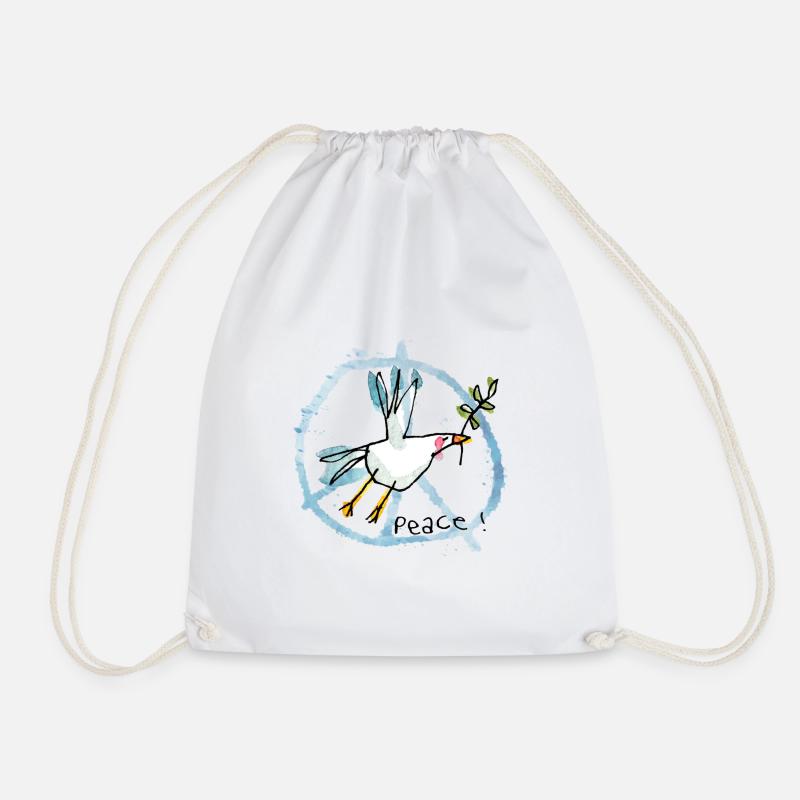 Peace / Seagull / Light Edition - Drawstring Bag - white