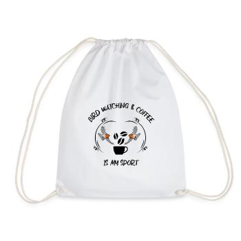 Bird Watching Bird Watching Birding Coffee - Drawstring Bag - white - Front