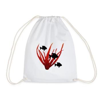 poissons et corail - Sac de sport léger - blanc - Devant