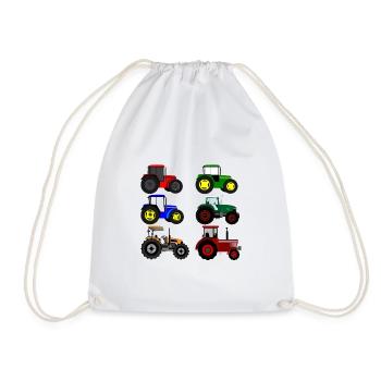 Collage de tracteur 1 | Agriculture | Agriculteur | Tracteur - Sac de sport léger - blanc - Devant
