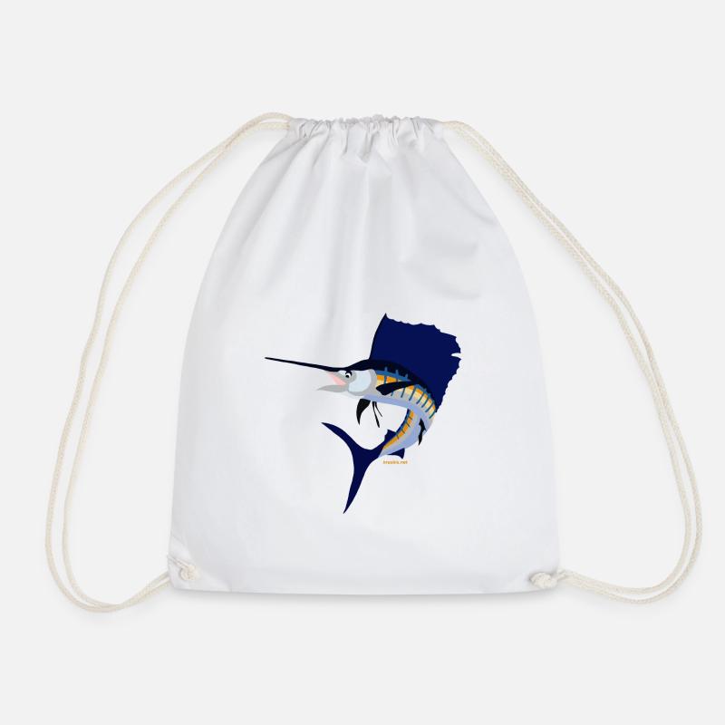 Jumping Sailfish - Drawstring Bag - white