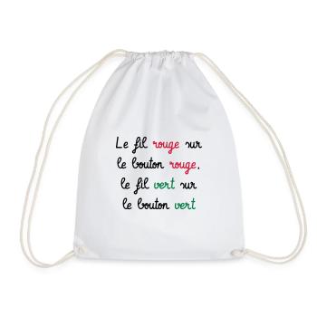 Le fil rouge sur le bouton rouge... 7ème Compagnie - Sac de sport léger - blanc - Devant