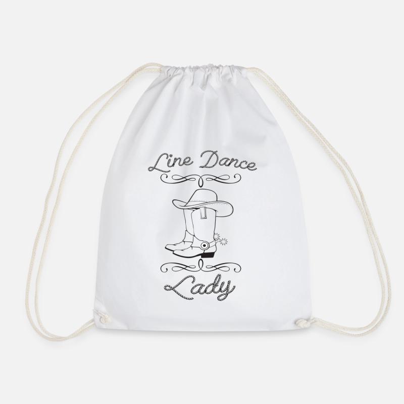 Line Dance Lady - Drawstring Bag - white