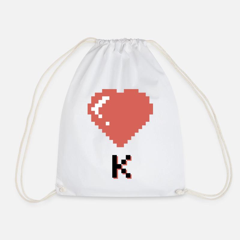 Heart King - Drawstring Bag - white