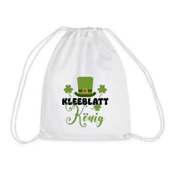 Kleeblatt König | Irland Ire St. Saint Patrick - Turnbeutel - Weiß - Vorne